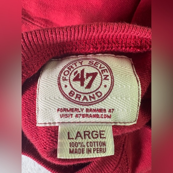 47 Brand Mens L 49ers Football Pullover Sweatshirt Patch Crew Neck Adult Winter - Picture 9 of 15